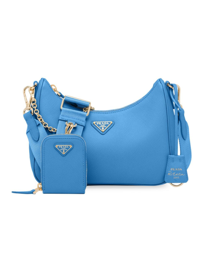 Shop Prada Women's Re-edition 2005 Saffiano Leather Bag In Blue
