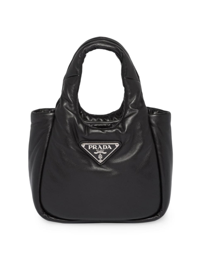 Shop Prada Women's Small Padded Soft Nappa-leather Bag In Black