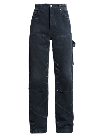 Shop Amiri Men's Jacquard Carpenter Jeans In Faded Black