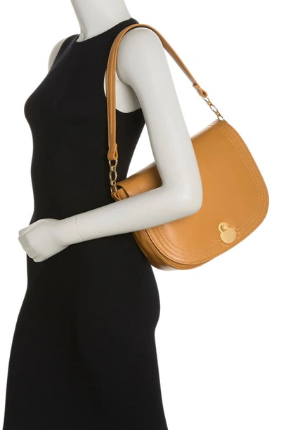 Shop Longchamp Flap Shoulder Tote Bag In Natural