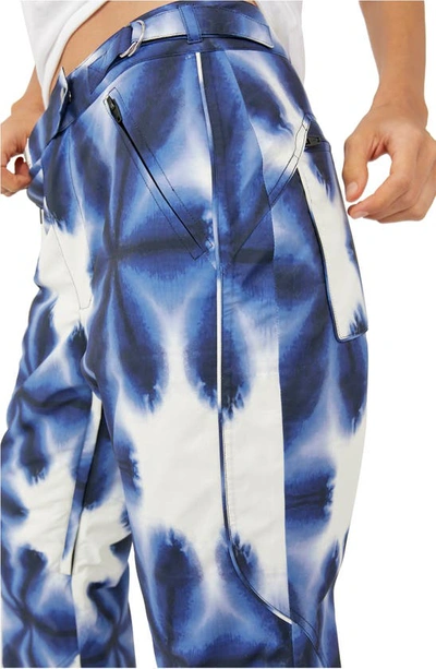 Shop Fp Movement Bunny Slope Print Waterproof High Waist Ski Pants In Blue Print