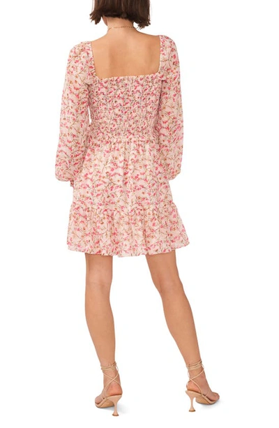 Shop 1.state Smocked Bodice Long Sleeve Minidress In Garden Bliss