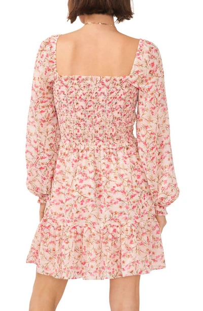 Shop 1.state Smocked Bodice Long Sleeve Minidress In Garden Bliss