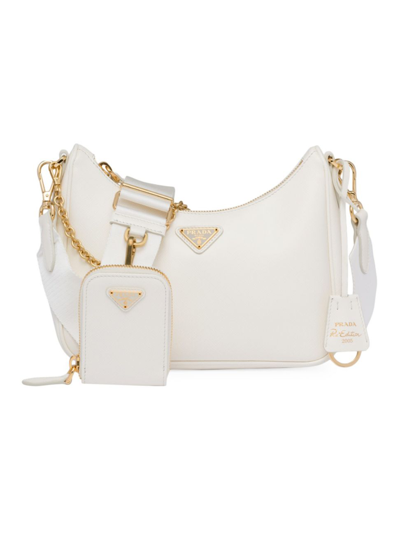 Shop Prada Women's Re-edition 2005 Saffiano Leather Bag In White