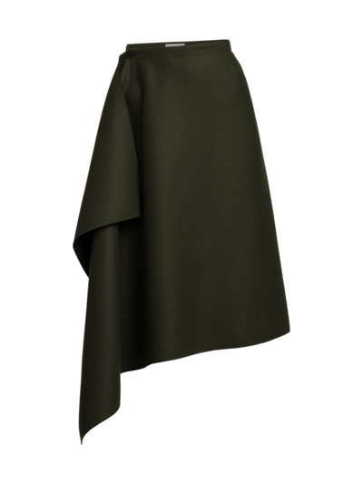 Shop Moncler Women's Archivio Dna Wool Midi-skirt In Green