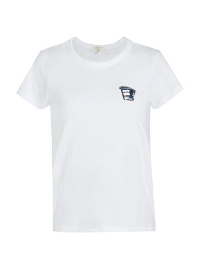 Shop Rag & Bone Women's Cotton Embroidered Coffee Logo T-shirt In White