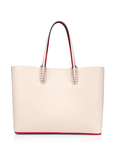 Shop Christian Louboutin Women's Cabata Leather Tote In Leche