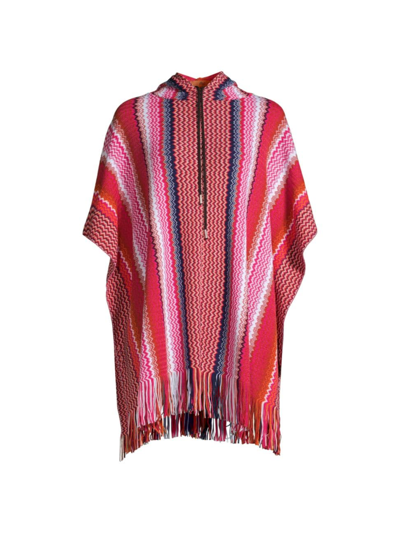 Shop Missoni Women's Wool-blend Zigzag Hooded Poncho In Neutral
