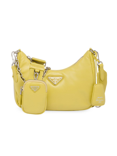 Shop Prada Women's Padded Nappa Leather Re-edition 2005 Shoulder Bag In Yellow