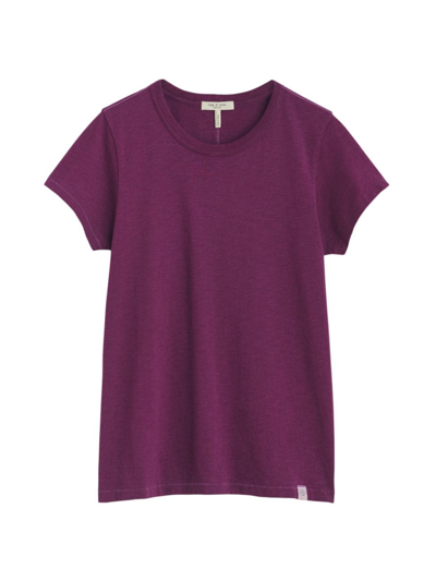 Shop Rag & Bone Women's The Slub Cotton T-shirt In Dark Purple