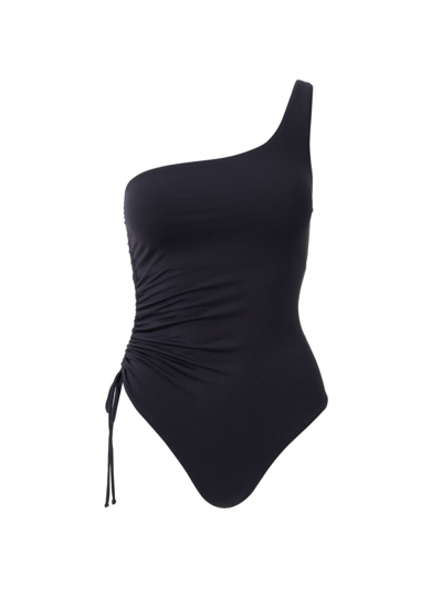 Shop Melissa Odabash Women's Bodrum One-shoulder One-piece Swimsuit In Black