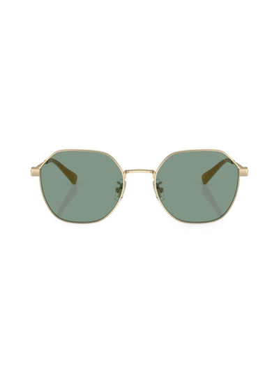 Shop Coach Men's 54mm Round Sunglasses In Gold
