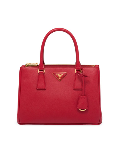 Shop Prada Women's Medium Galleria Saffiano Leather Top Handle Bag In Red