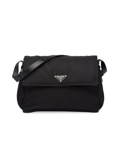 Shop Prada Women's Re-nylon Large Padded Shoulder Bag In Black