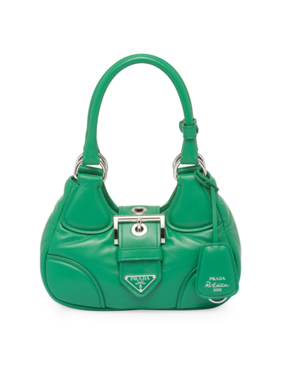 Shop Prada Women's Moon Padded Nappa Leather Bag In Green