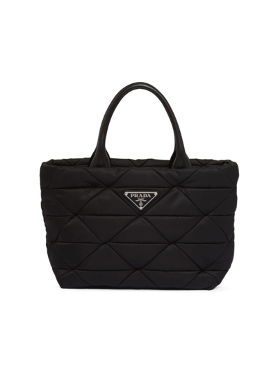 Shop Prada Women's Small Re-nylon Padded Tote Bag In Black