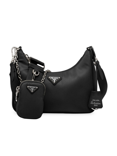 Shop Prada Women's Re-edition 2005 Re-nylon Bag In Black