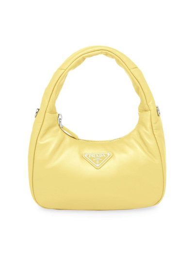 Shop Prada Women's Soft Padded Nappa Leather Mini Bag In Yellow
