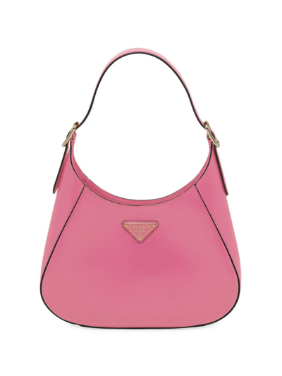 Shop Prada Women's Leather Shoulder Bag In Pink