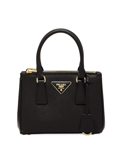 Shop Prada Women's Galleria Saffiano Leather Mini Bag In Black