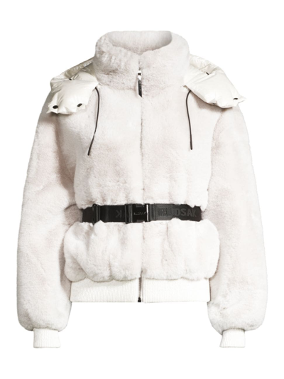 Shop Rudsak Women's Tori Belted Faux Fur Jacket In Iceland