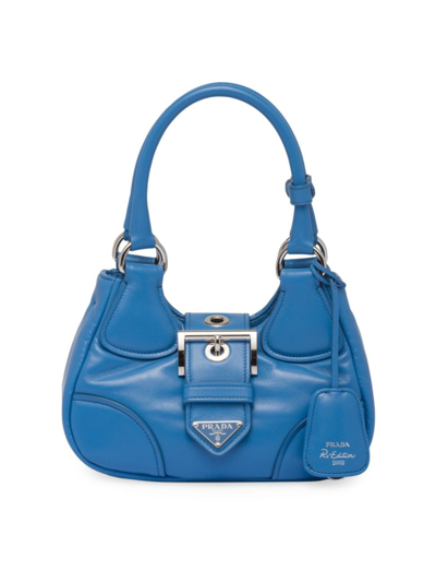 Shop Prada Women's Moon Padded Nappa Leather Bag In Blue