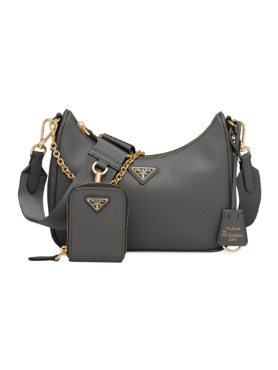 Shop Prada Women's Re-edition 2005 Saffiano Leather Bag In Grey