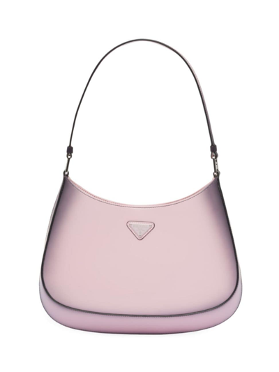 Shop Prada Women's Cleo Brushed Leather Shoulder Bag In Pink
