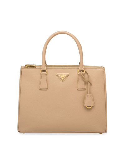 Shop Prada Women's Large Galleria Saffiano Leather Top Handle Bag In Beige Khaki
