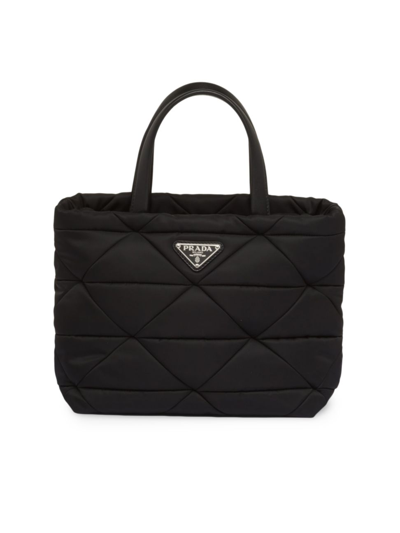Shop Prada Women's Padded Re-nylon Tote Bag In Black