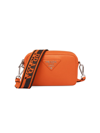 Shop Prada Women's Small Leather Bag In Orange