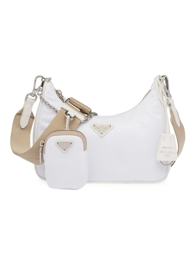 Shop Prada Women's Re-edition 2005 Re-nylon Bag In White