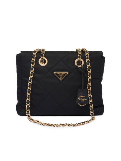 Shop Prada Women's Re-nylon Tote Bag In Black