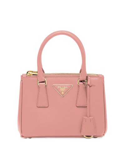 Shop Prada Women's Galleria Saffiano Leather Mini Bag In Pink