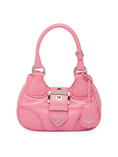Shop Prada Women's Moon Padded Nappa Leather Bag In Pink