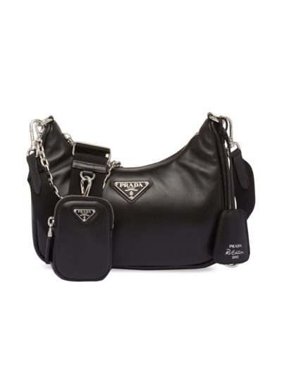 Shop Prada Women's Padded Nappa Leather Re-edition 2005 Shoulder Bag In Black