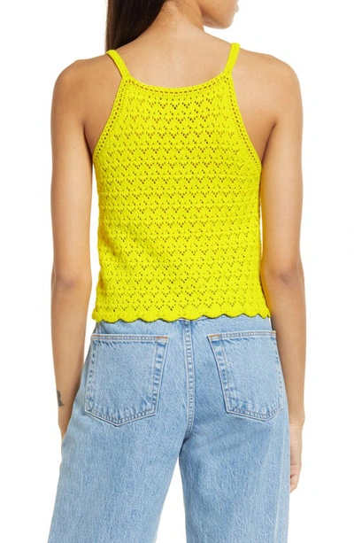 Shop French Connection Nora Crochet Sleeveless Top In Blazing Yellow
