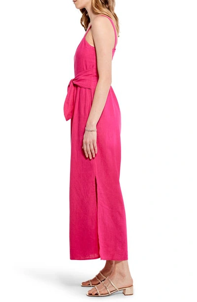 Shop Nic + Zoe Nic+zoe Rumba Park Linen Blend Jumpsuit In Shocking Pink