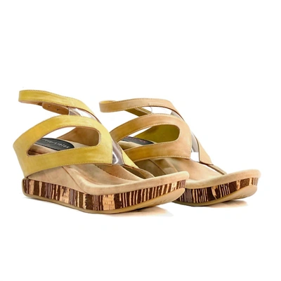 Shop Modzori Zoey Reversible Sandal In Olive/beige In Multi