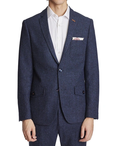 Shop Paisley & Gray Bromley Notch Slim Fit Wool-blend Jacket In Blue