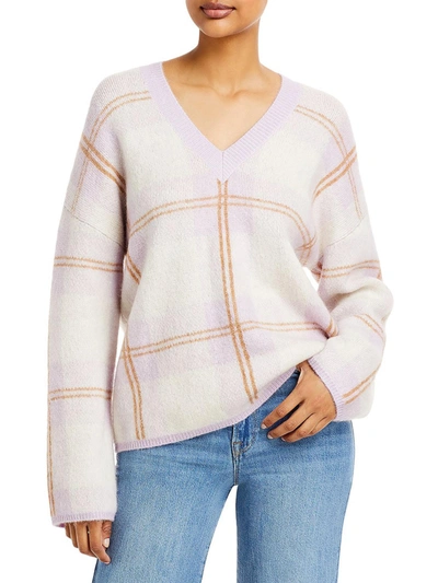 Shop Rails Colleen Womens Mohair Blend Plaid Pullover Sweater In Beige