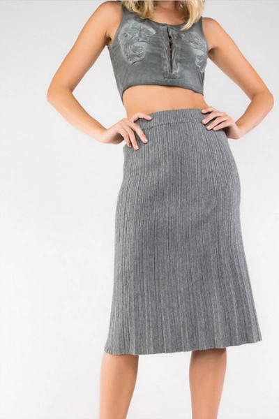 Pol Sweater Midi Skirt In Grey In Grey