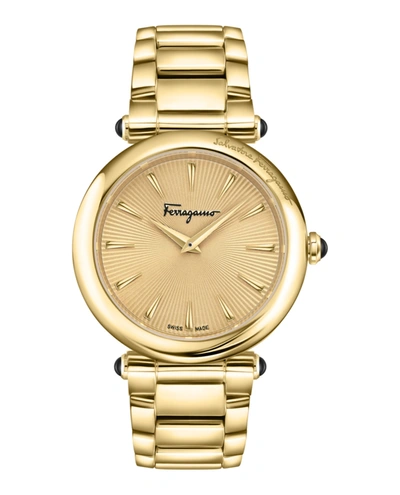 Shop Ferragamo Idillio Bracelet Watch In Gold