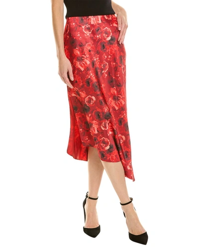 Shop Alice And Olivia Maeve Midi Skirt In Red