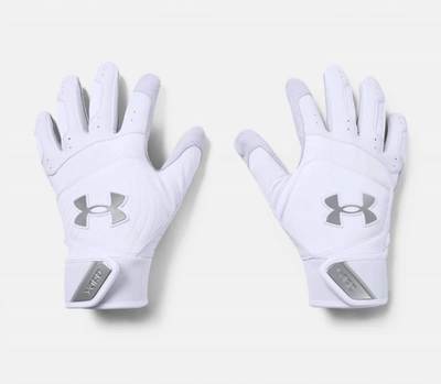 Under Armour Men's Yard Batting Gloves In White/white/steel In Multi