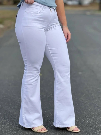 Shop Ymi Flared Jeans In White