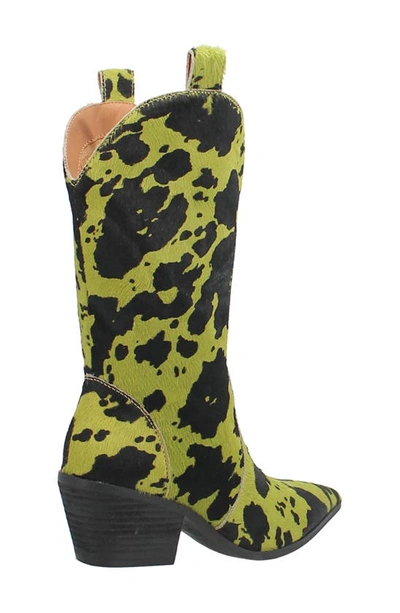 Shop Dingo Live A Little Genuine Calf Hair Western Boot In Lime
