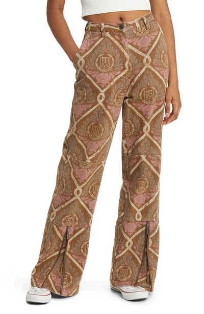 Shop Honor The Gift Faux Leather Zip Hem Pants In Multi