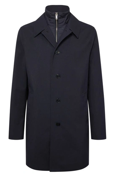 Shop Reiss Perrin Coat With Removable Quilted Bib In Navy