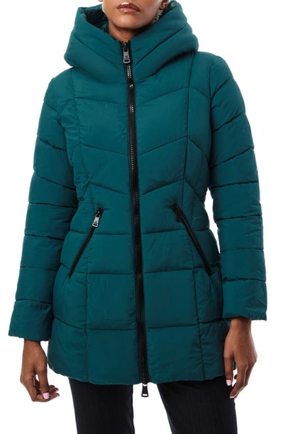 Shop Bernardo Hooded Water Resistant Puffer Jacket In Poseidon